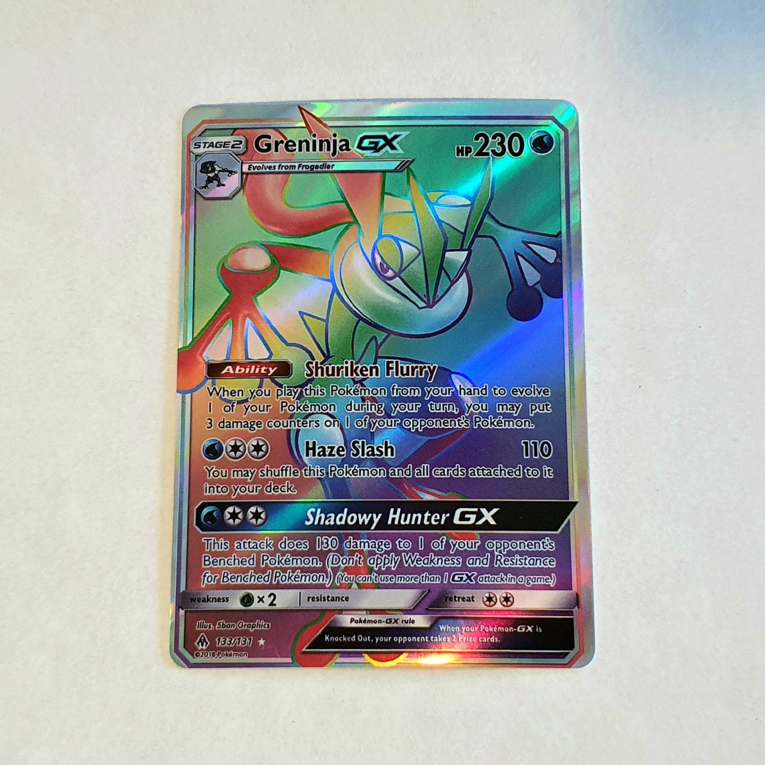 Greninja Gx Rainbow Rare Holografisch Custom Made Etsy Nederland