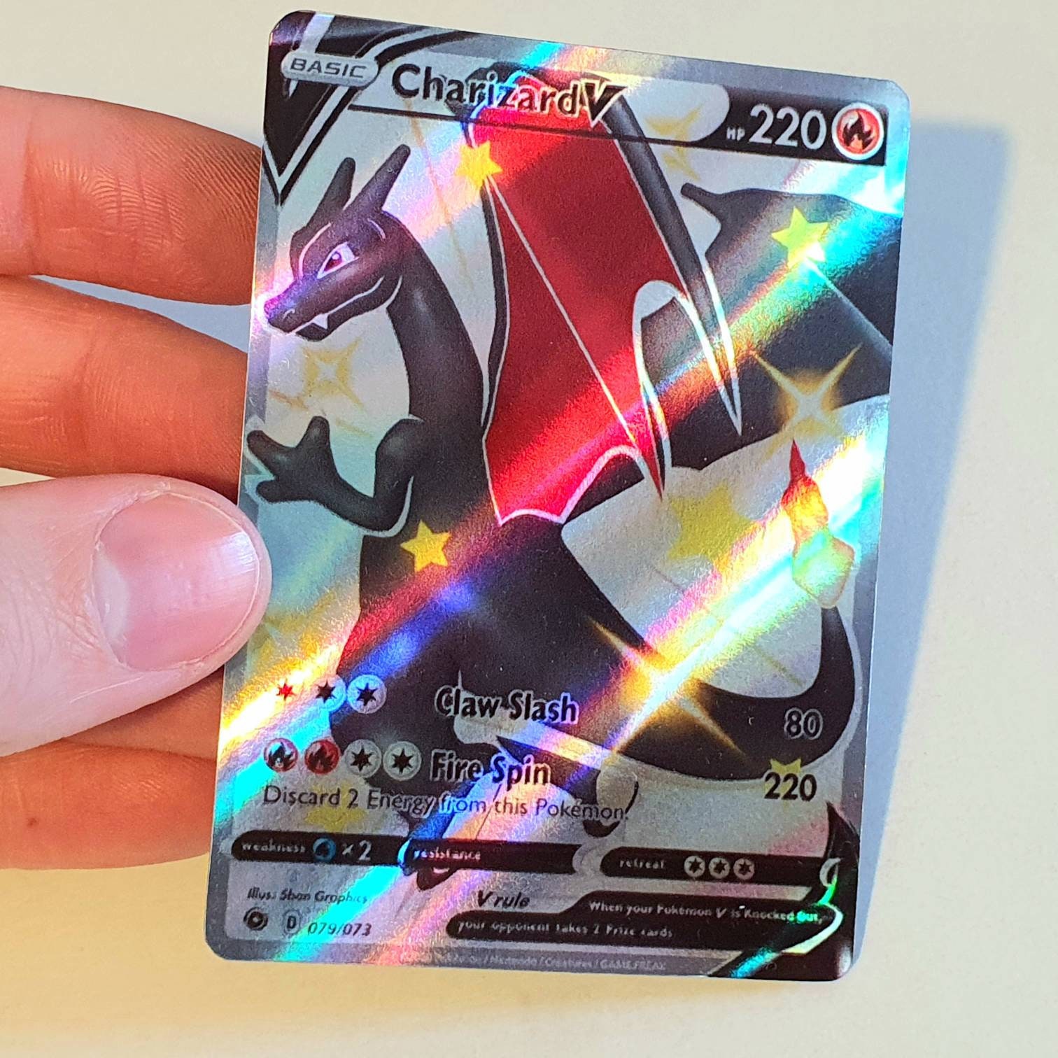 Charizard V Shiny Holographic Custom Made Pokemon Card Etsy