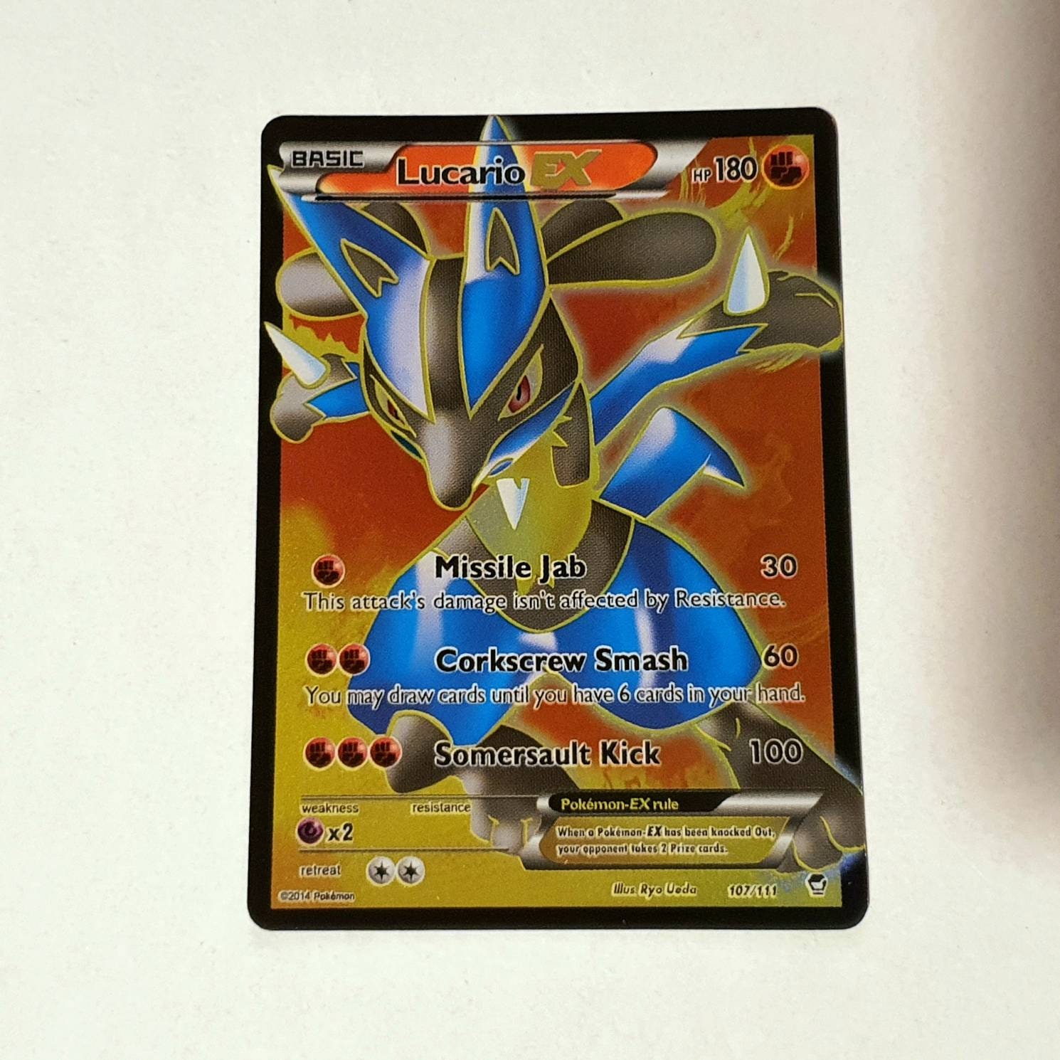 Lucario EX HOLOGRAPHIC Custom Card Pokemon Card - Etsy