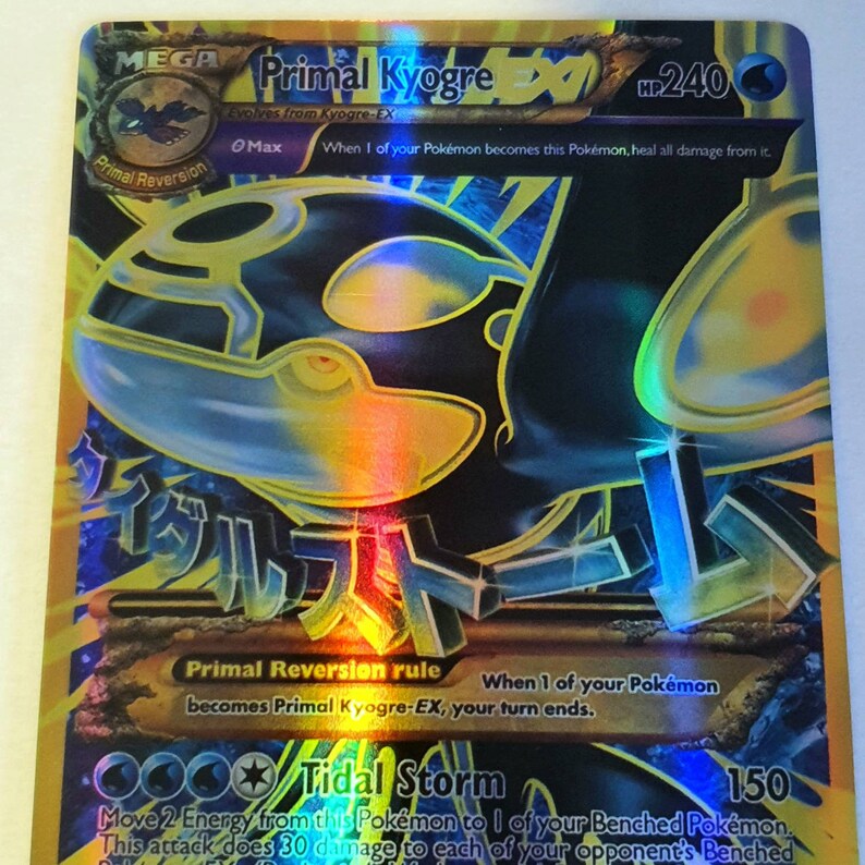 Mega Primal Kyogre EX HOLOGRAPHIC Custom Made Pokemon Card Etsy