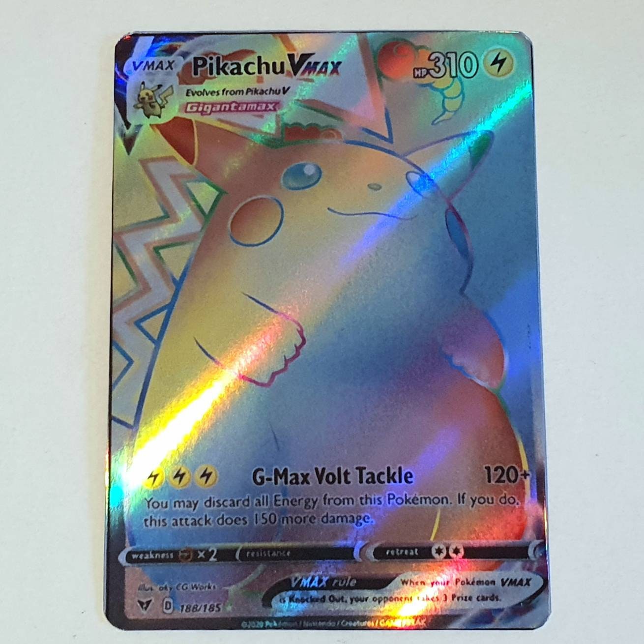 Rainbow Pikachu Vmax Holo Custom Made Pokemon Card Etsy Denmark