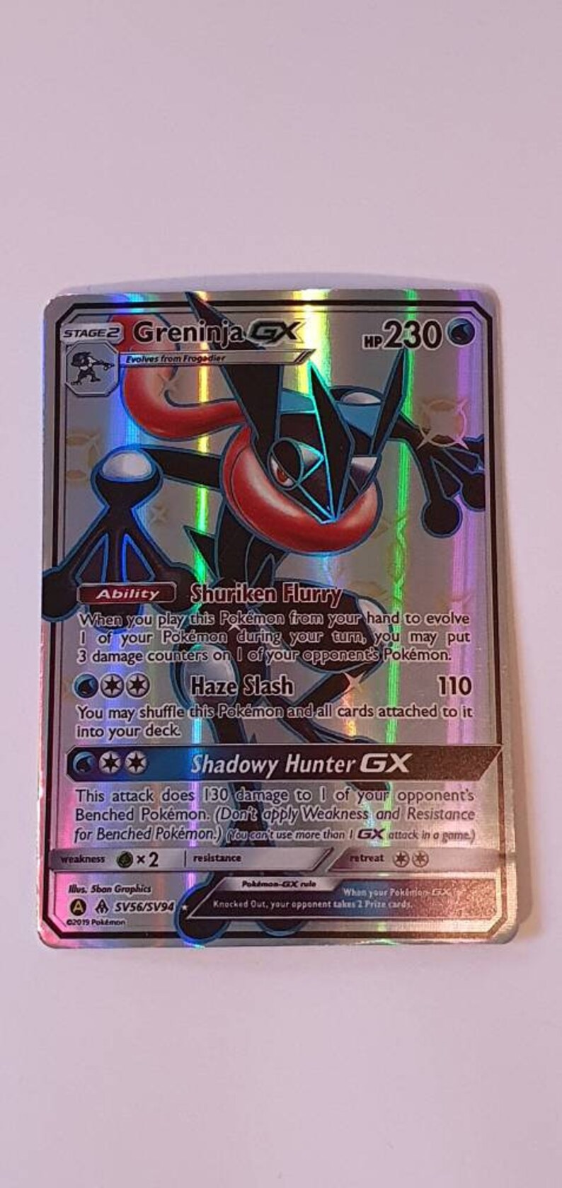 Greninja Gx Pokemon Card Custom Made Shiny Holo Card Etsy Greninja Gx Pokemon Card Custom Made Shiny Holo Card Etsy