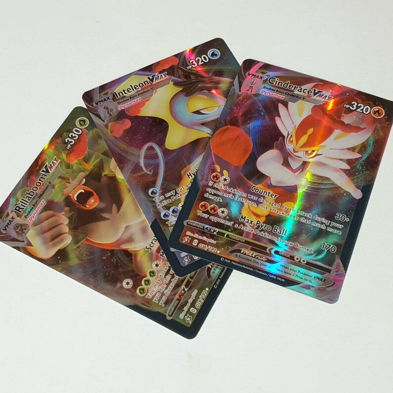 Cinderace Inteleon Rillaboom Vmax Cards All 3 Bundle | Etsy