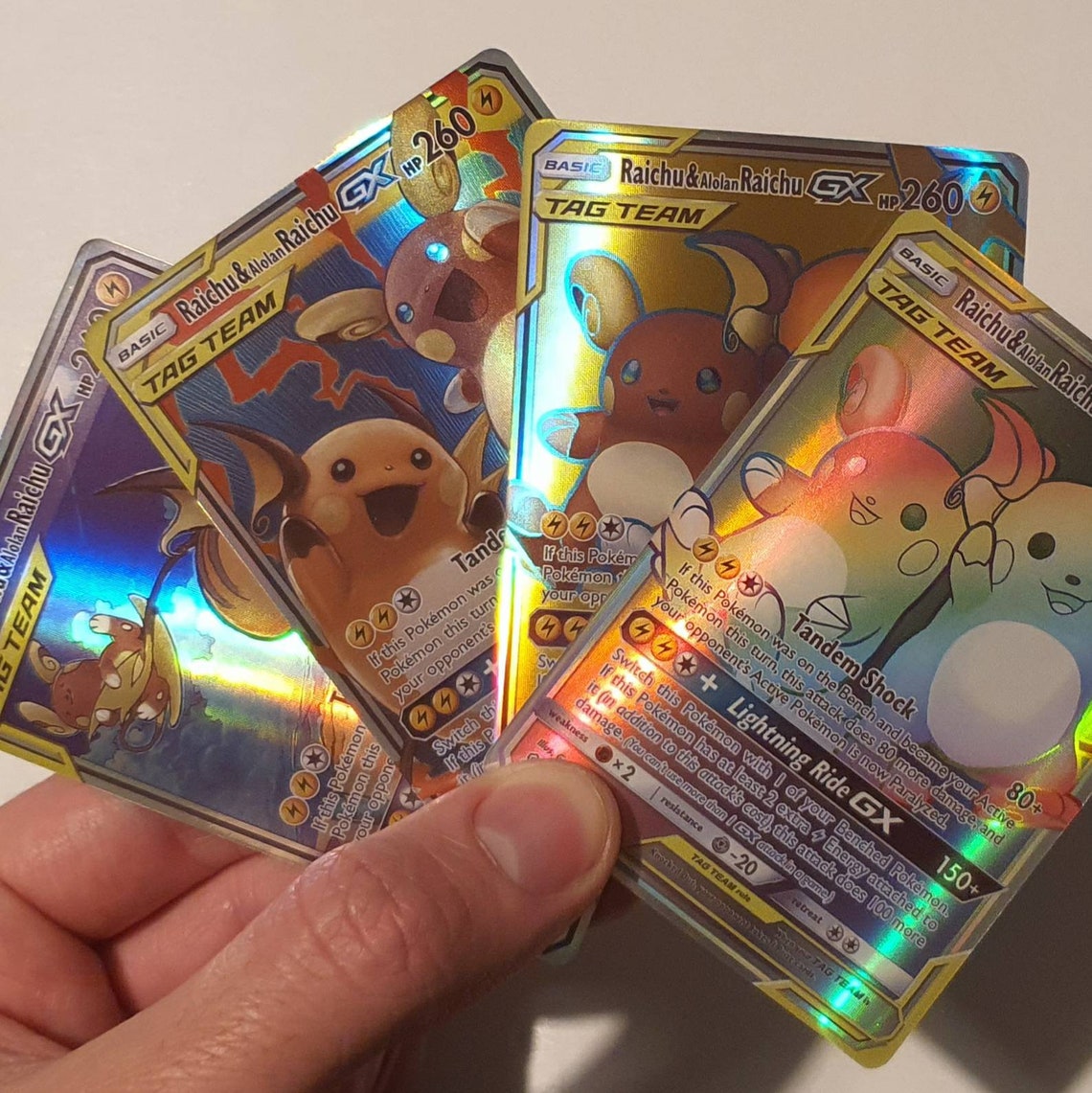Raichu & Alolan Raichu Tag Team GX Custom Made Pokemon Cards Etsy