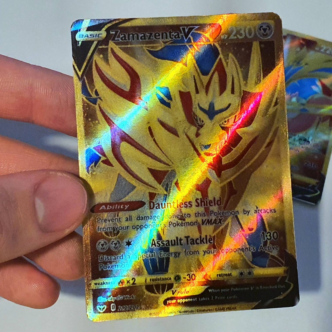Zacian Zamazenta V Gold Holo Custom Made Pokemon Karten Etsy