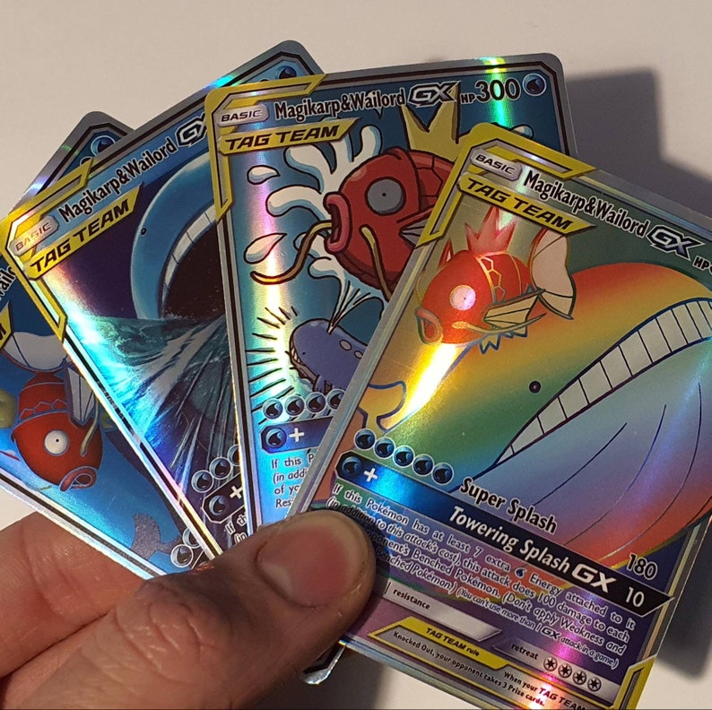 Magikarp & Wailord GX 4 Custom Cards Pokemon Cards Etsy