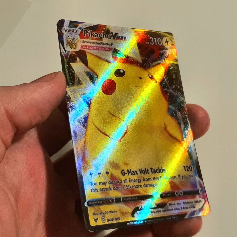 Pikachu Vmax Holo Custom Made Pokemon Card Etsy