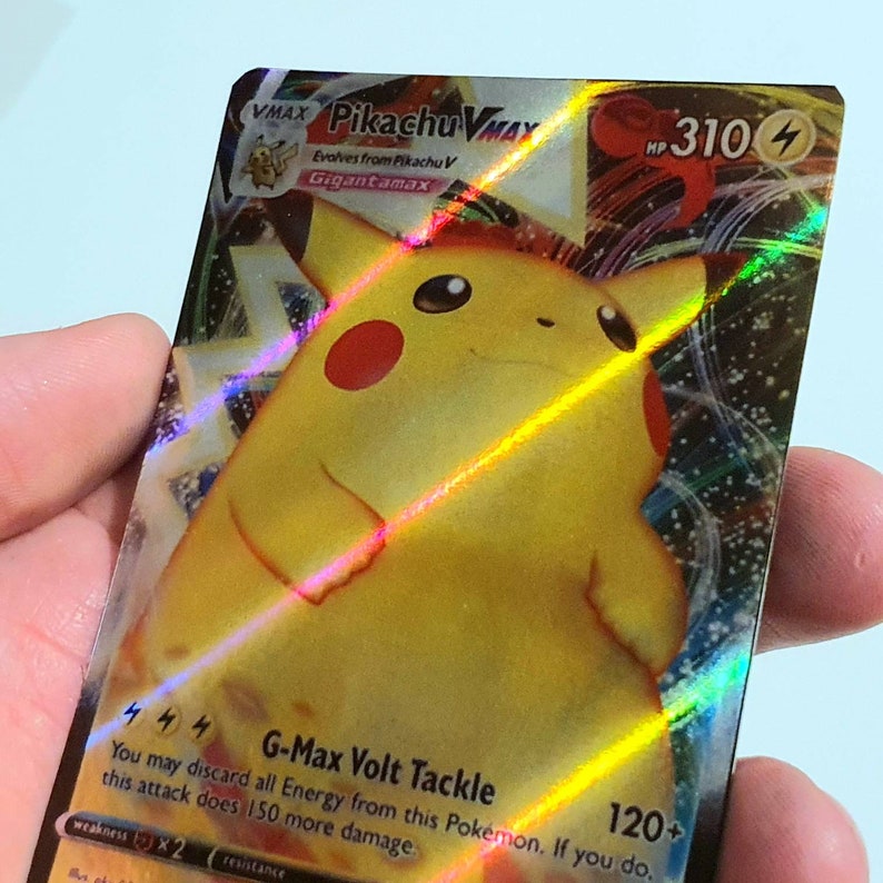 Pikachu Vmax Holo Custom Made Pokemon Card Etsy