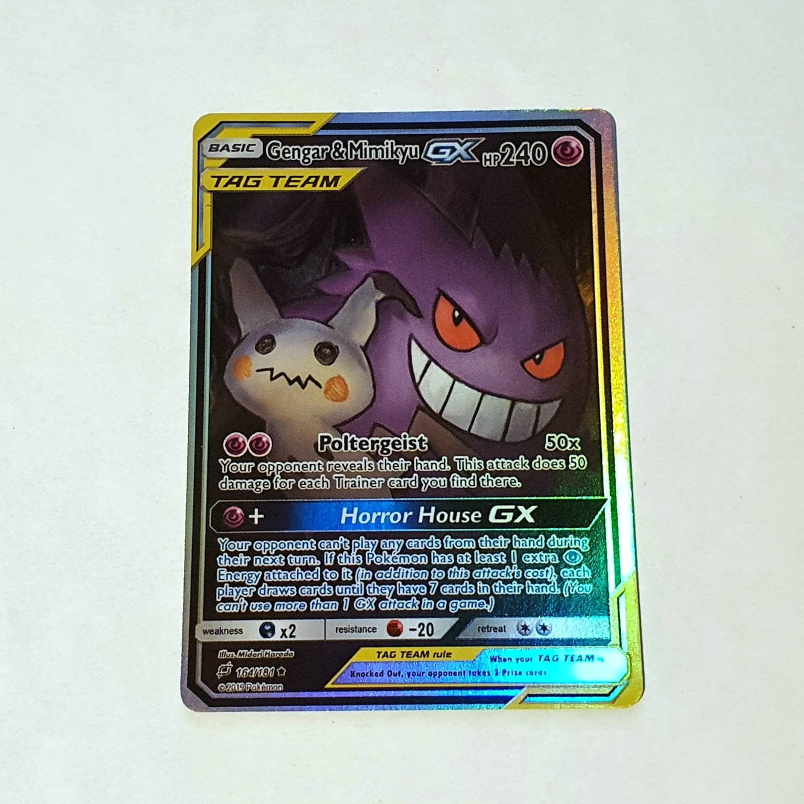 Gengar & Mimikyu GX Holographic Tag Team Pokemon Card Etsy Nederland