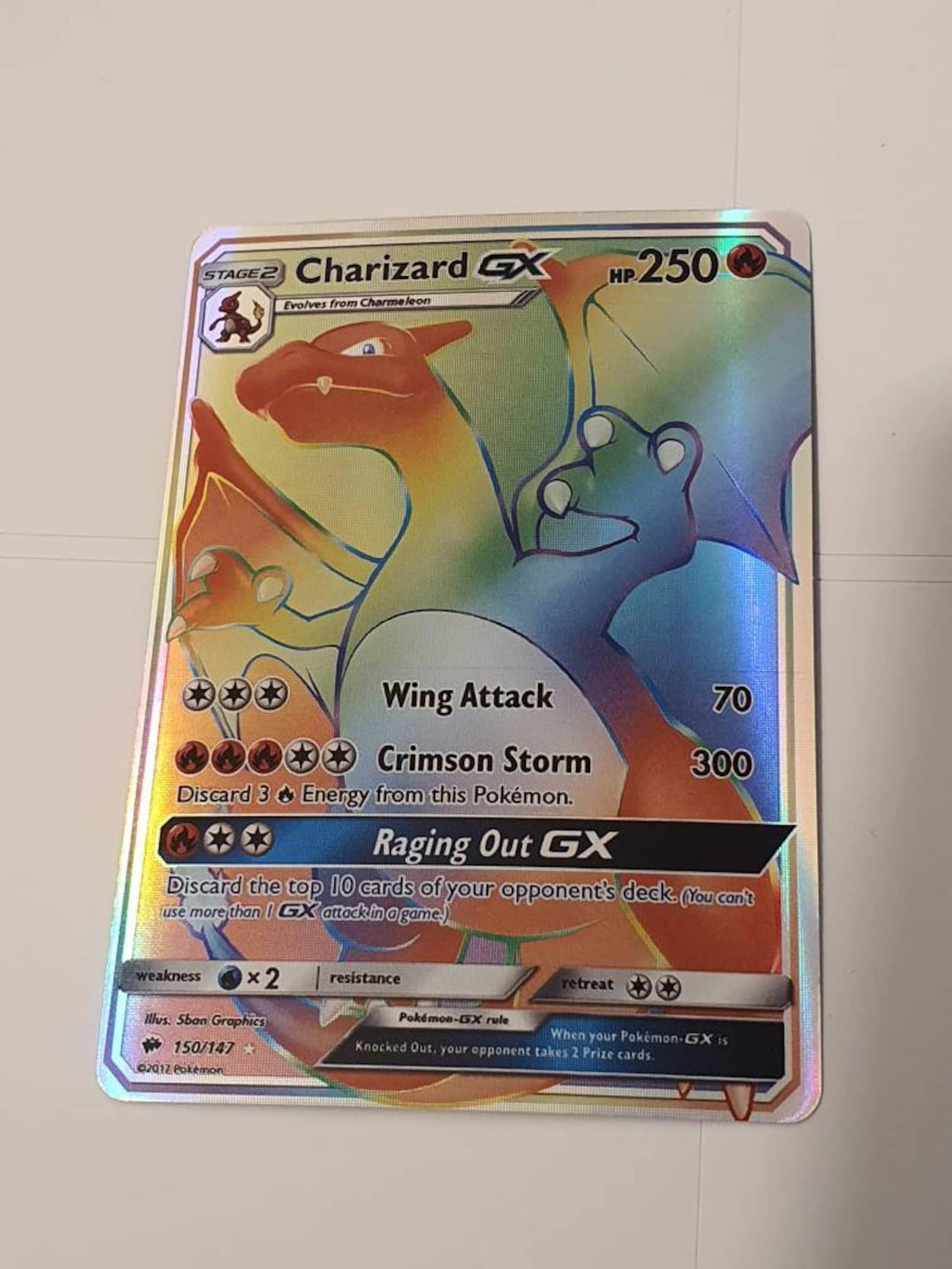Charizard GX HOLOGRAPHIC Custom Made Shiny Rainbow Rare | Etsy