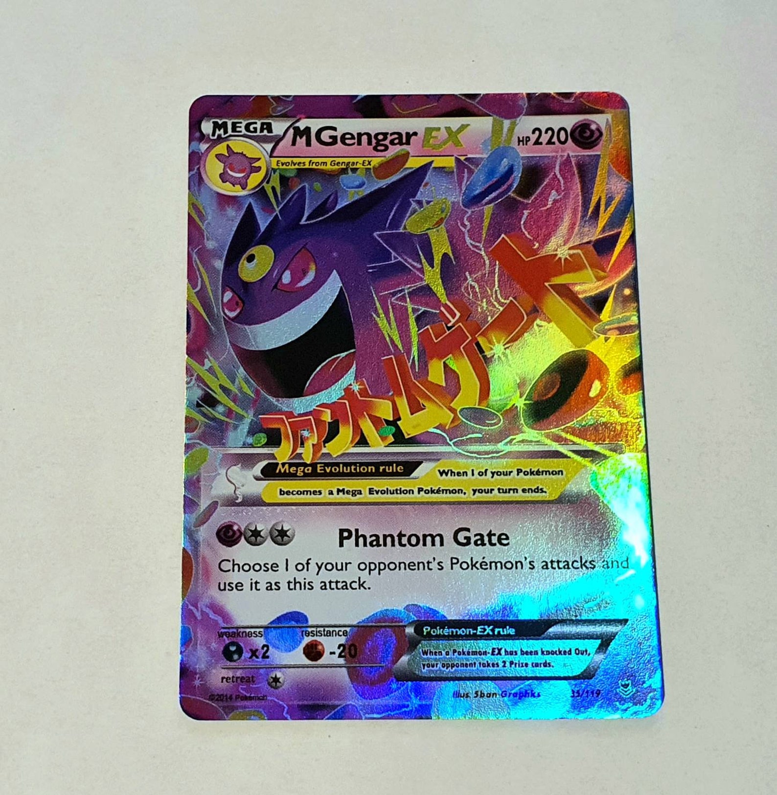 Mega Gengar EX Holographic Custom Made Pokemon Card Etsy