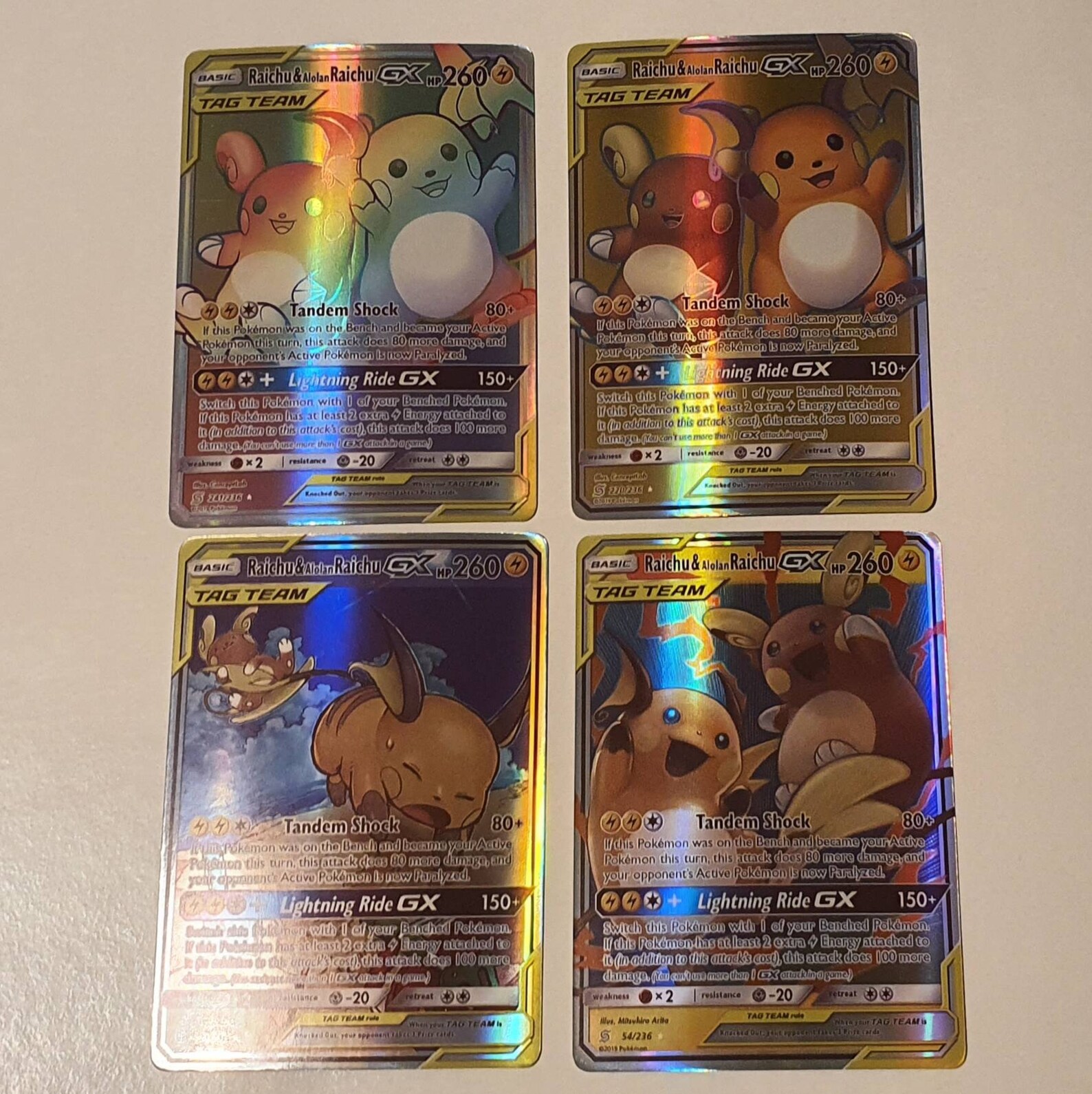 Raichu & Alolan Raichu Tag Team GX Custom Made Pokemon Cards Etsy