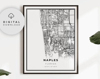 Naples Street Map Etsy Naples Street Map Etsy