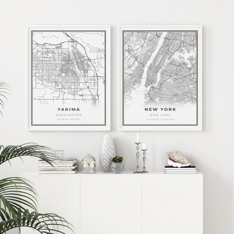 Yakima Map Print Washington WA USA Map Art Poster Printable Etsy