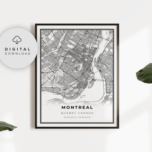 Montréal Map Print, Affiche d’art cartographique québec-Québec QC Canada, Feuille de route de rue imprimable, affiche d’art de la Ville, NP725