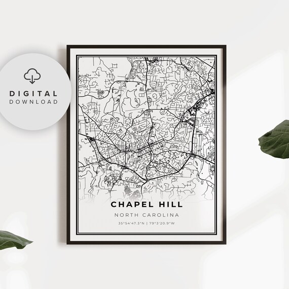 Chapel Hill Map Print North Carolina NC USA Map Art Poster | Etsy