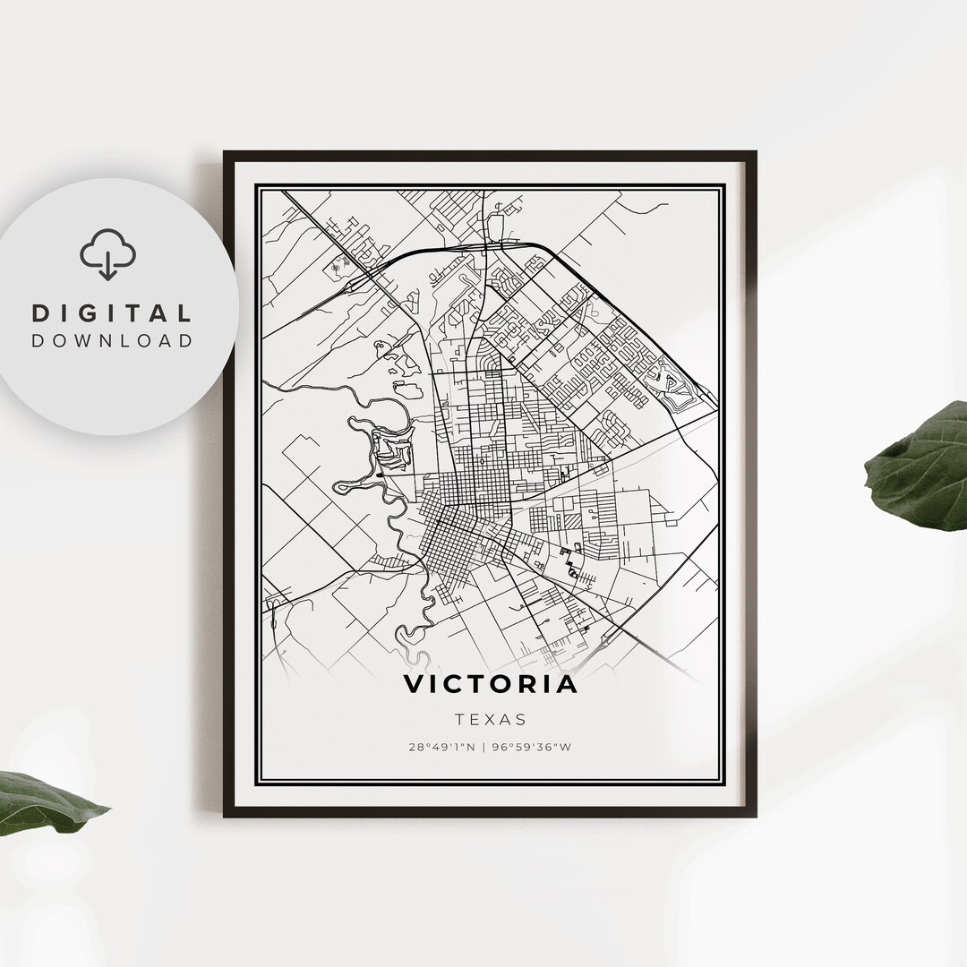 victoria-map-print-texas-usa-map-art-poster-tx-united-states-map-art-poster-printable-city-street-road-map-np197-etsy