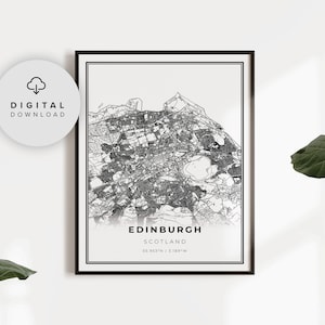 Impresión del mapa de Edimburgo, Escocia, Reino Unido, póster artístico, mapa de calles de la ciudad imprimible, impresión digital, NP886