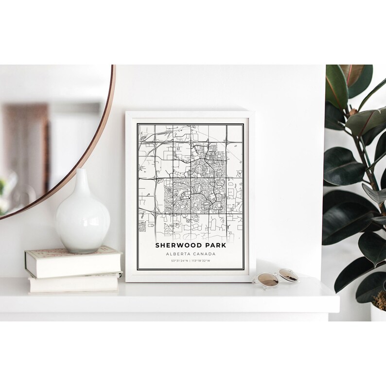 Sherwood Park Map Print Alberta AB Canada Printable City - Etsy