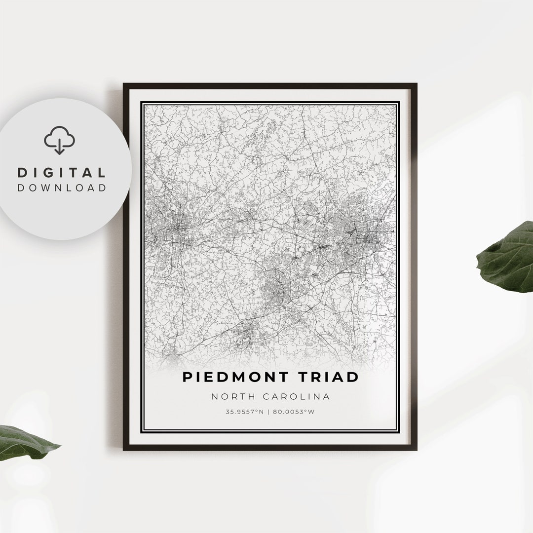 Piedmont Triad Map Print