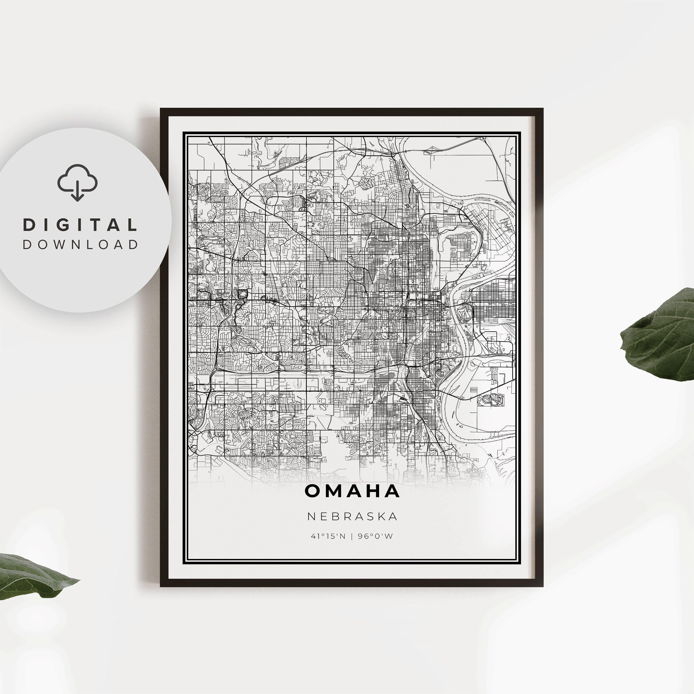 Omaha City Map Print - Etsy