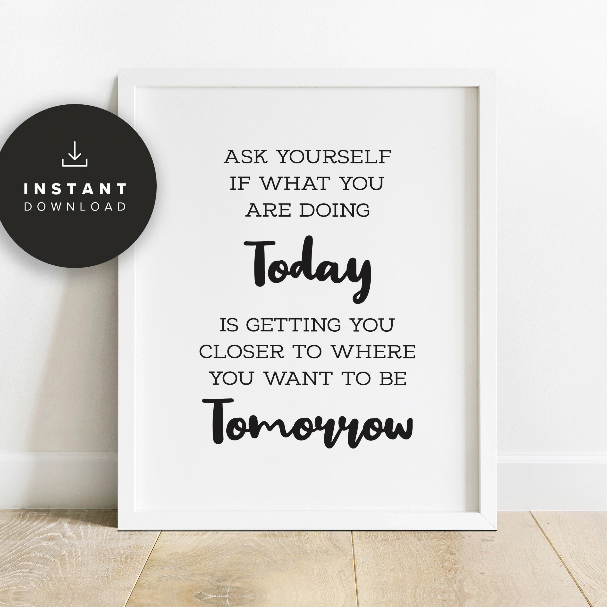 Ask Yourself Poster Printable Home Decor Inspirational | Etsy