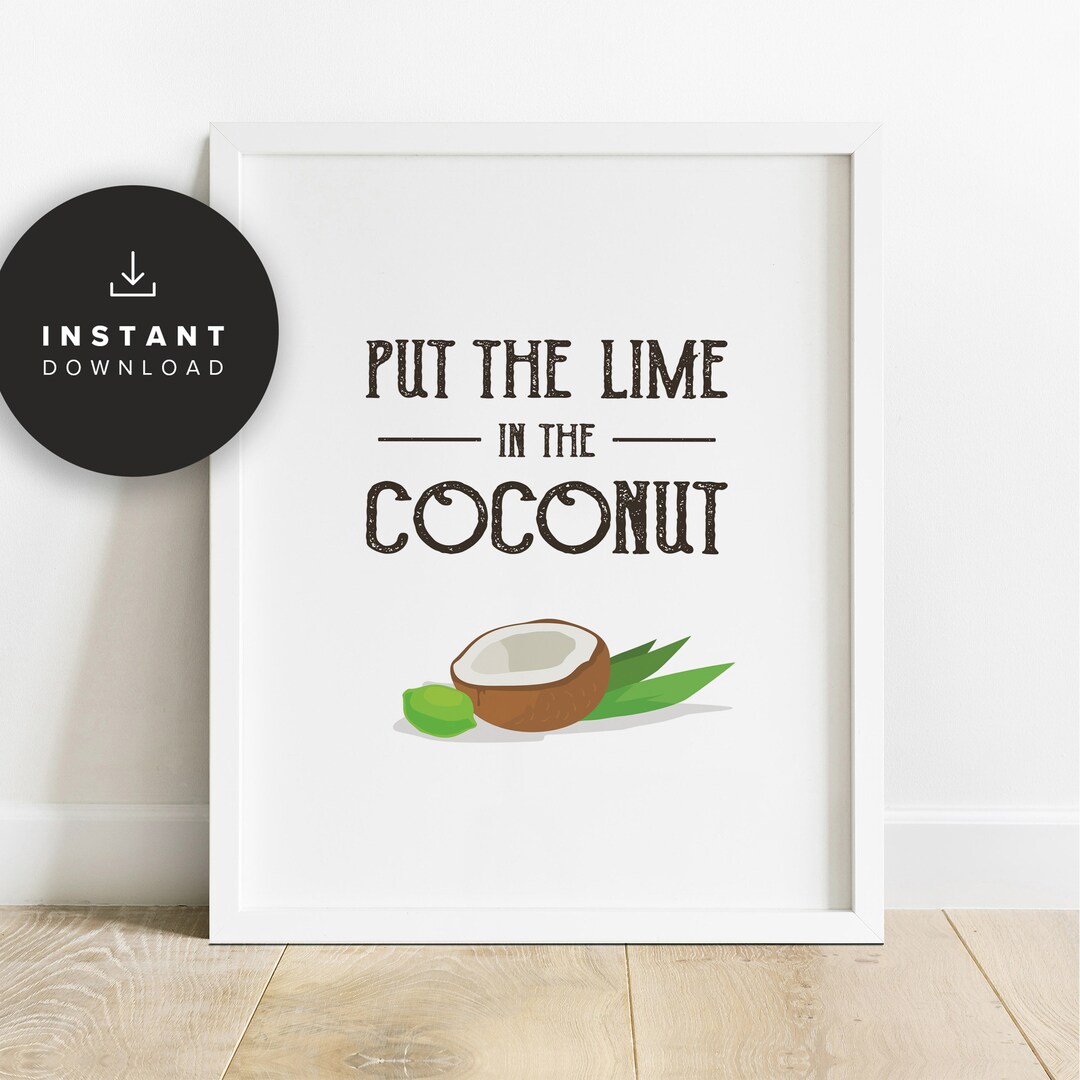 Put the Lime in the Coconut Sign Printable Lime in Coconut Etsy