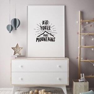 Typography Poster Printable Kid You'll Move Mountains - Etsy