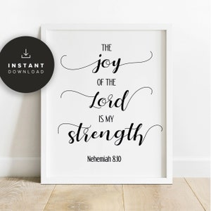 The Joy Of The Lord, Printable, Is My Strength, Joy Of The Lord, Strength Quotes, Joy Poster, Nehemiah, Popular Prints, NP683