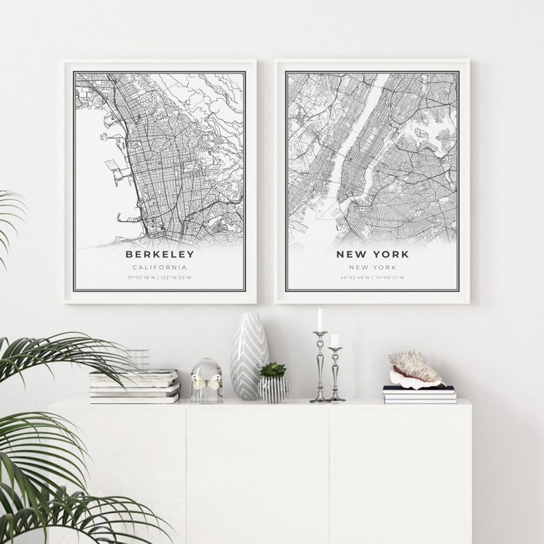 Berkeley Map Print California CA USA Map Art Poster Etsy