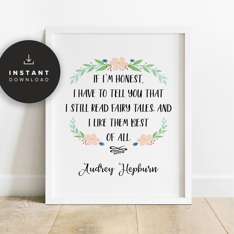 If I'm Honest Printable Audrey Hepburn Audrey Hepburn - Etsy