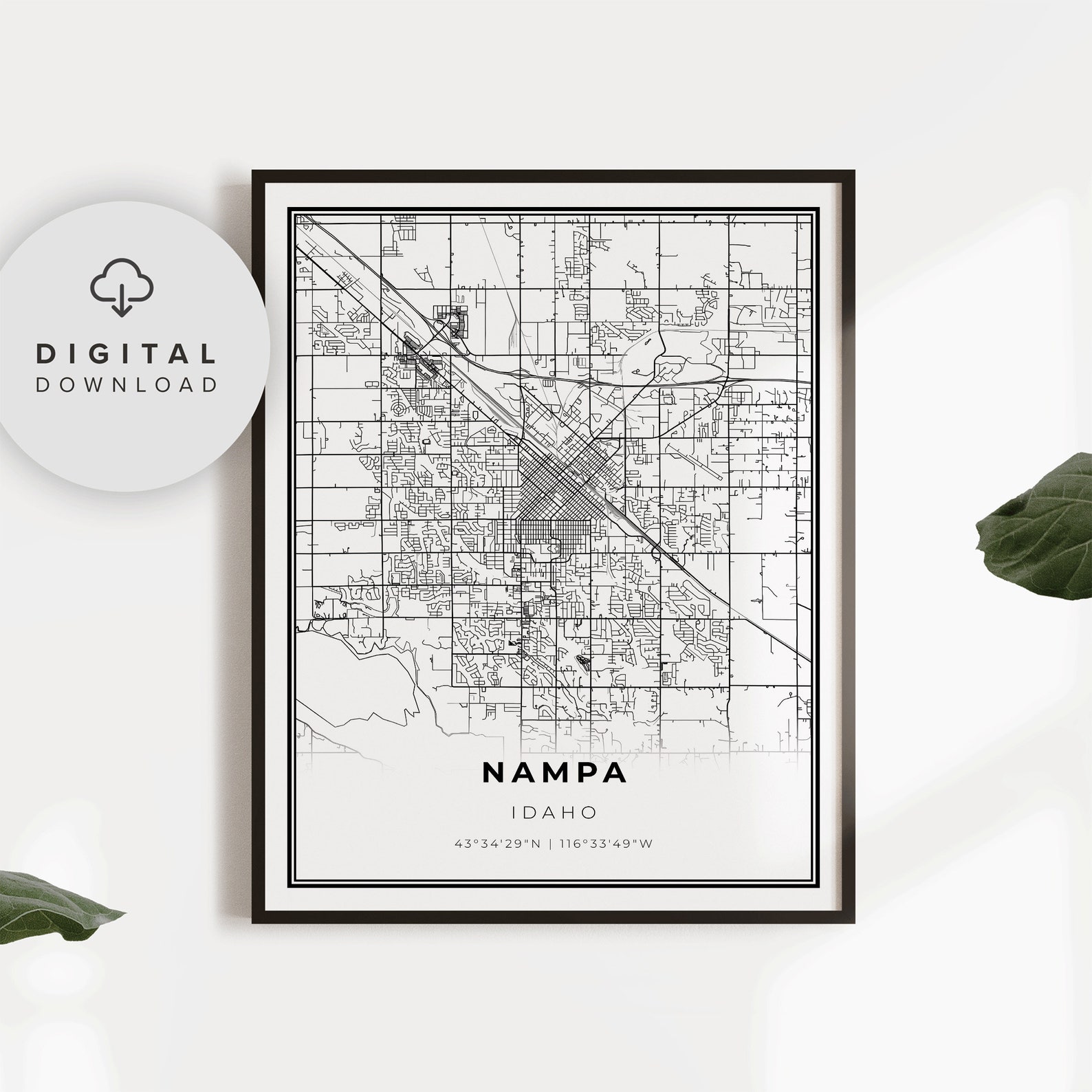 Coloed Printable Map Nampa Id