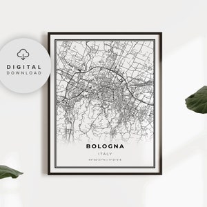 Bologneser Karte Druck, Italien Karte, Kunst Poster, druckbare Straßenkarte, Digitaldruck, Geschenk für Cousin, PN642
