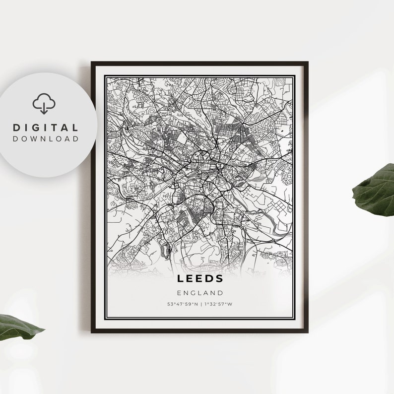 Leeds Map Print England United Kingdom Uk Map Art Poster Etsy Leeds Map Print England United Kingdom Uk Map Art Poster Etsy