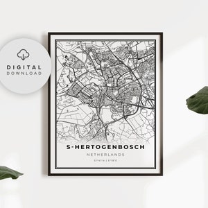 s-Hertogenbosch Karte Drucken, Niederlande Karte Kunst Poster, Den Bosch, druckbare Stadt Straße Straßenkarte, Stadtkarte drucken, NP659