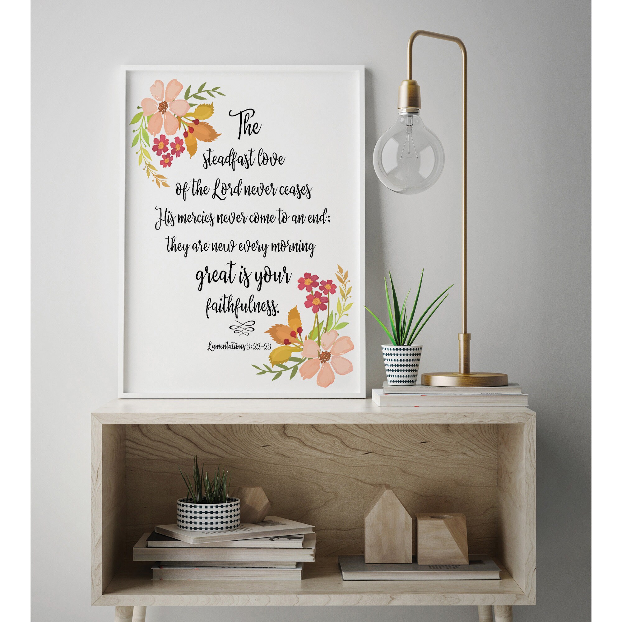 Bible Verse Printable Printable Lamentations 3:22-23 the - Etsy