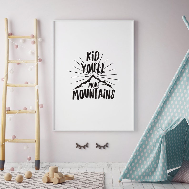 Typography Poster Printable Kid You'll Move Mountains - Etsy