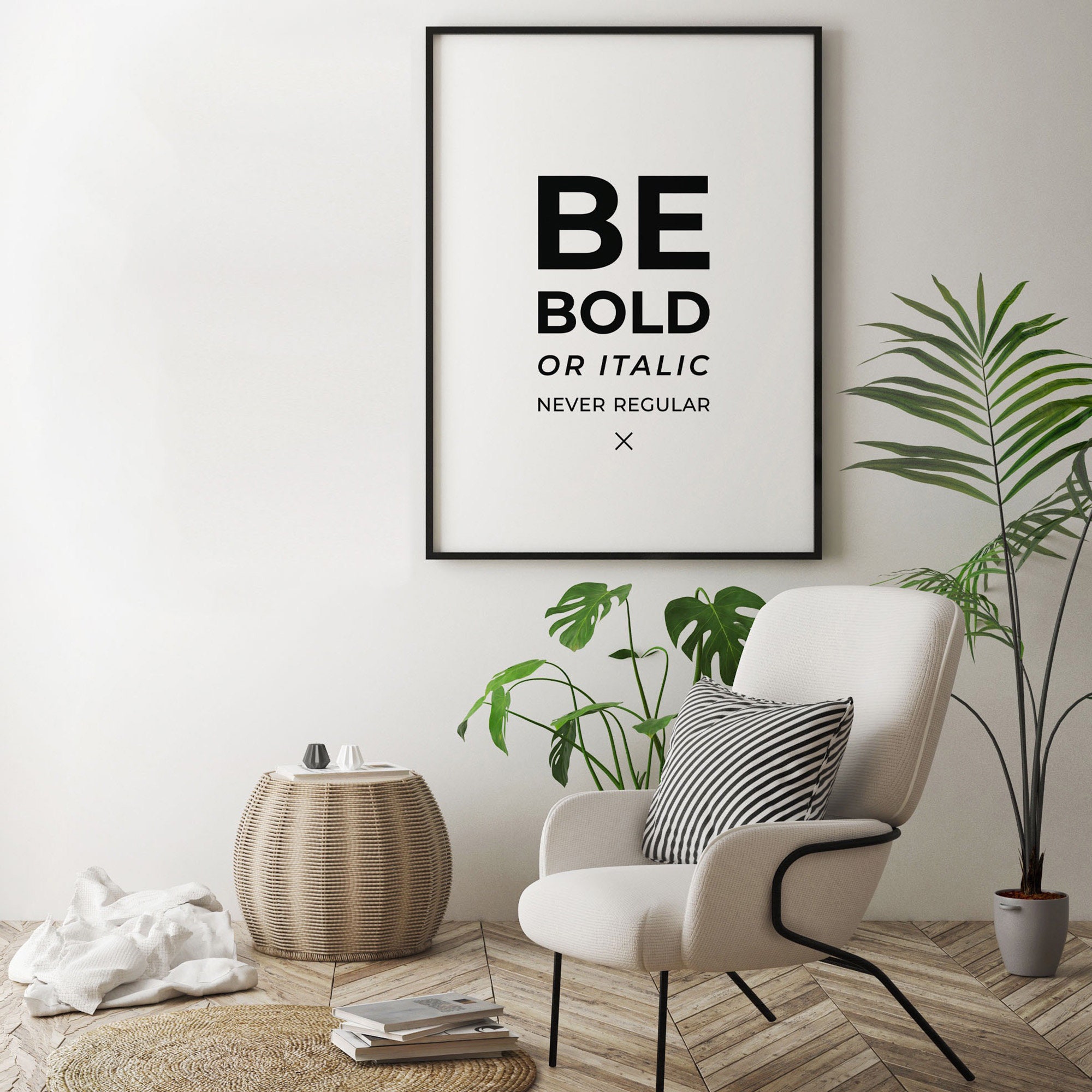 Typography Art Print Printable Be Bold Print Typography Etsy