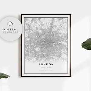 Impressão de mapa da área de Londres, Inglaterra, Reino Unido, Reino Unido, mapa artístico, pôster, mapa de ruas da cidade para impressão, NP447