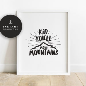 Typography Poster Printable Kid You'll Move Mountains - Etsy