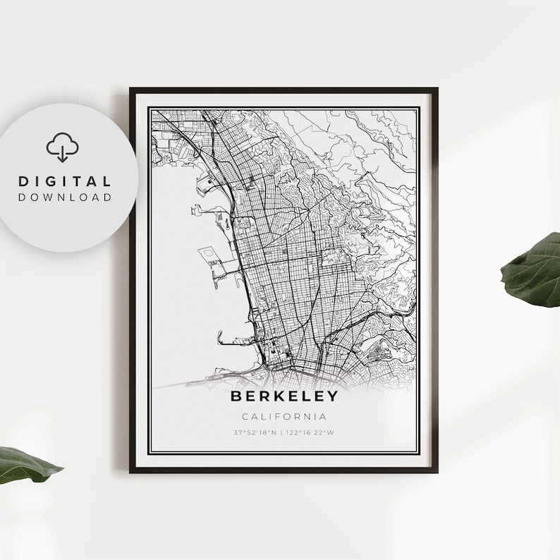 Berkeley Map Print California CA USA Map Art Poster Etsy