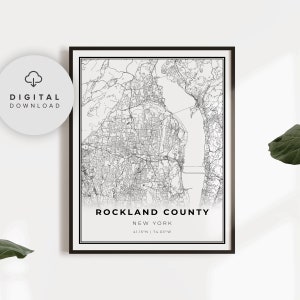 Rockland County Map Print, New York NY USA Karte Kunst Poster, druckbare Stadt Straße Straßenkarte, etsy druckbare Kunst, PN257