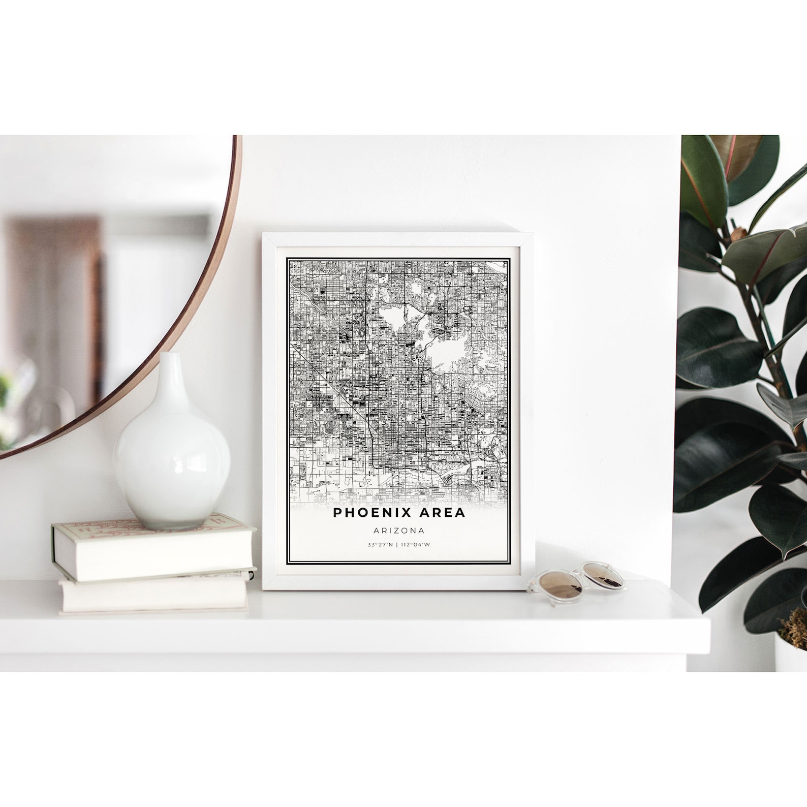 Phoenix Area Map Print Arizona AZ USA Map Art Poster - Etsy