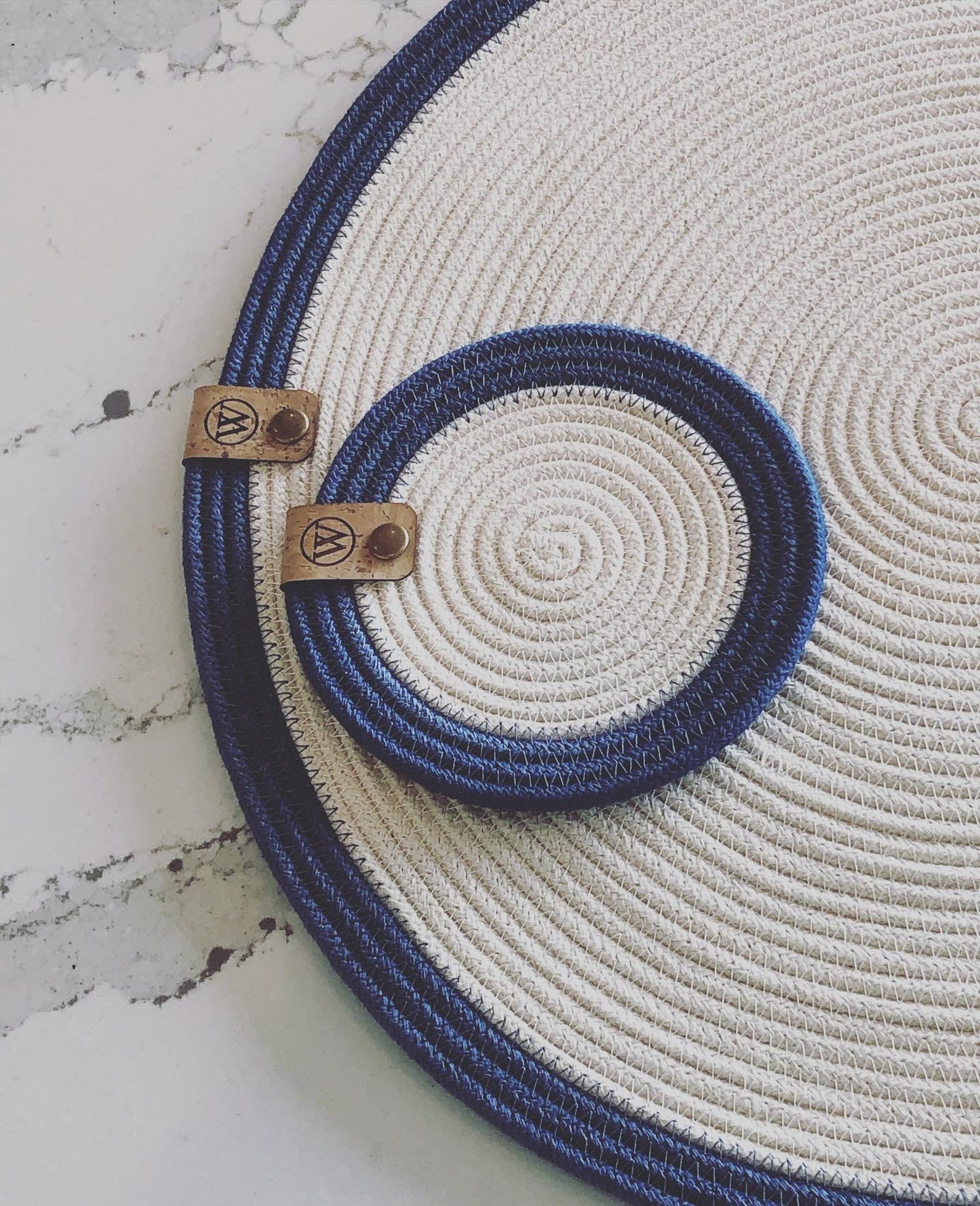 Placemats 14Round Set of 4 Blue Ocean Rope Placemats Etsy