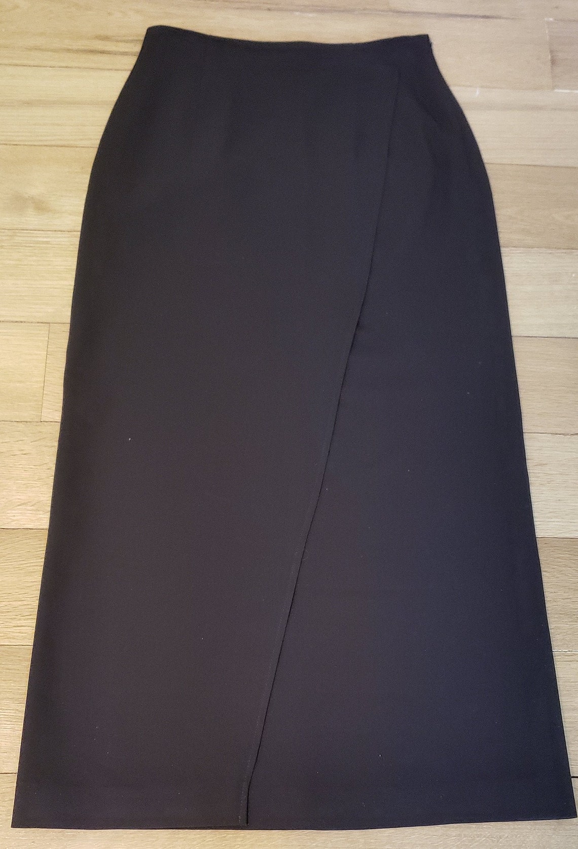 Vintage MONDI Long Dark Brown Faux Wrap Pencil Skirt Half - Etsy