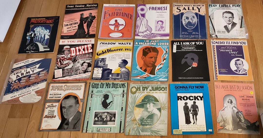 Vintage & Antique Sheetmusic Sheet Music LOT of 17 Fantastic Vintage