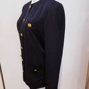 Ensemble Gloria Sachs - Blouse Et Jupe Printemps Navy, Taille 8, Occasion Très Bon état
