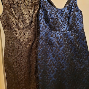 Two Vintage Sheath Dresses Eccoci & CHETTA B Women&#39;s Jacquard  Sleeveless Size 8
