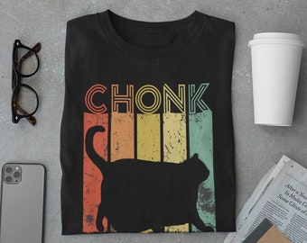 Lustiges Katzen-Schlagwort Oh Lawd Er kommt T-Shirt, populär gerade jetzt, Neuheit Chonk-Katzen-T-Shirt, Geschenk für sie, Retro Fat Cat Unisex-T-Shirt