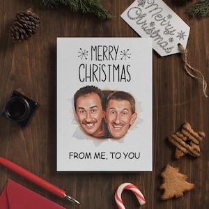 Grappige Chuckle Brothers kerstkaart, grappige kerstkaart, beste vriend kaart, grap kaart, kaart voor een vriend, kerstcadeau